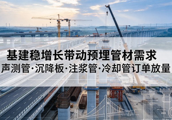 呼图壁基建稳增长带动预埋监测管材需求，声测管、沉降板、注浆管订单持续放量
